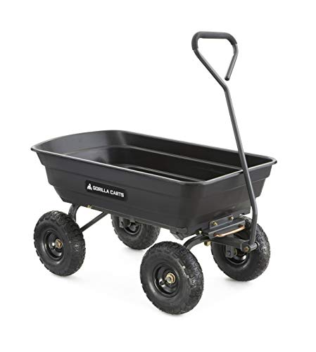 Gorilla Carts GOR4PS Poly Garden Dump Cart with...